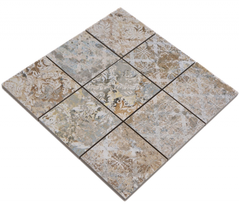 Mosaico ceramico dipinto a mano in gres porcellanato multicolore opaco parete pavimento cucina bagno doccia MOS23-95CS_m