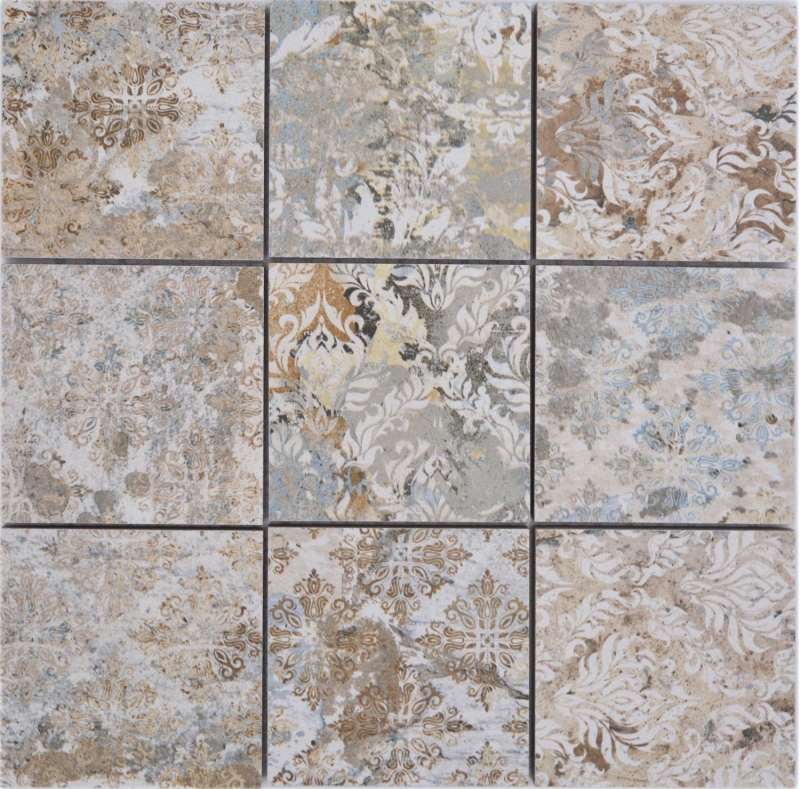 Mosaico ceramico dipinto a mano in gres porcellanato multicolore opaco parete pavimento cucina bagno doccia MOS23-95CS_m