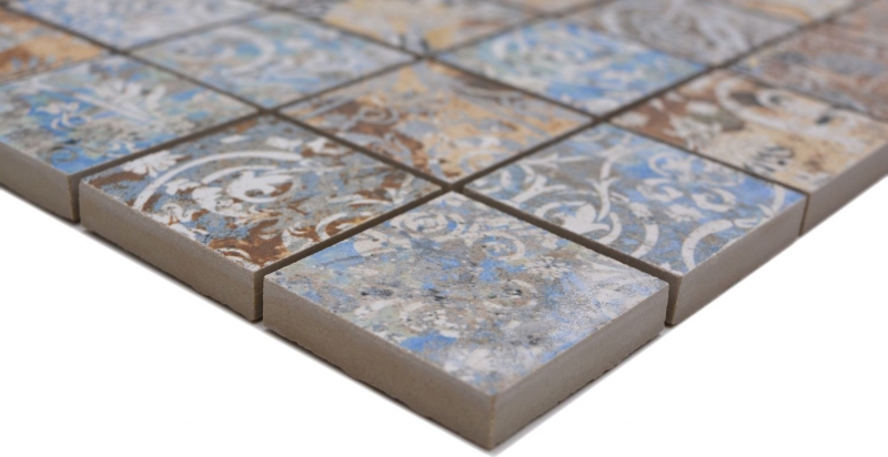 Mosaico in ceramica decorato a mano in gres porcellanato forte multicolore opaco parete pavimento cucina bagno doccia MOS14-47CV_m
