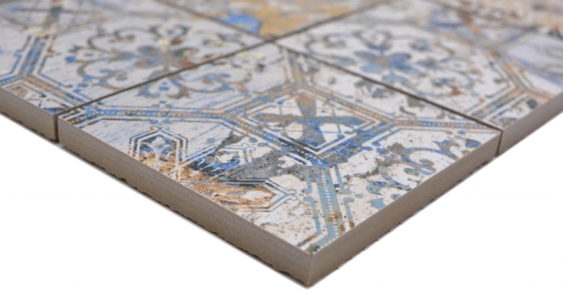 Mosaico ceramico decorato a mano in gres porcellanato forte multicolore opaco parete pavimento cucina bagno doccia MOS23-95CV_m