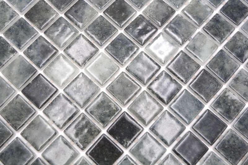 Campione a mano piscina mosaico piscina mosaico vetro mosaico nero antracite iridescente parete pavimento cucina bagno doccia MOS220-P56253_m