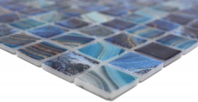 Mano modello piscina mosaico piscina mosaico vetro mosaico blu reale iridescente lucido parete pavimento cucina bagno doccia MOS220-P56254_m