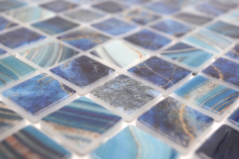Mano modello piscina mosaico piscina mosaico vetro mosaico blu reale iridescente lucido parete pavimento cucina bagno doccia MOS220-P56254_m