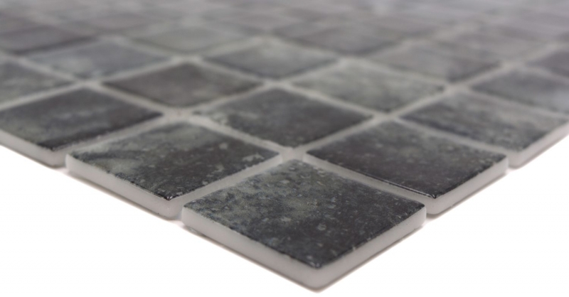 Campione a mano mosaico piscina mosaico piscina mosaico vetro nero antracite iridescente parete pavimento cucina bagno doccia MOS220-P56383_m