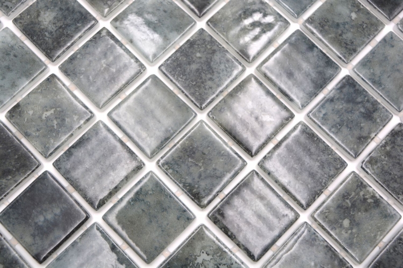 Campione a mano mosaico piscina mosaico piscina mosaico vetro nero antracite iridescente parete pavimento cucina bagno doccia MOS220-P56383_m