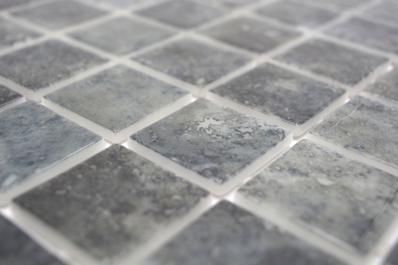 Campione a mano mosaico piscina mosaico piscina mosaico vetro nero antracite iridescente parete pavimento cucina bagno doccia MOS220-P56383_m