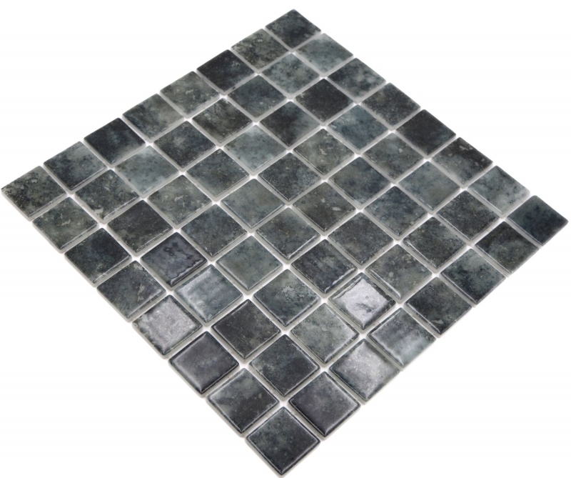 Campione a mano mosaico piscina mosaico piscina mosaico vetro nero antracite iridescente parete pavimento cucina bagno doccia MOS220-P56383_m