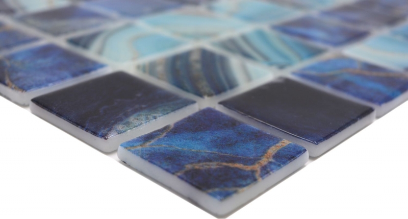 Mano modello piscina mosaico piscina mosaico vetro mosaico blu reale iridescente lucido parete pavimento cucina bagno doccia MOS220-P56384_m