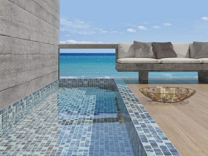 Mano modello piscina mosaico piscina mosaico vetro mosaico blu reale iridescente lucido parete pavimento cucina bagno doccia MOS220-P56384_m
