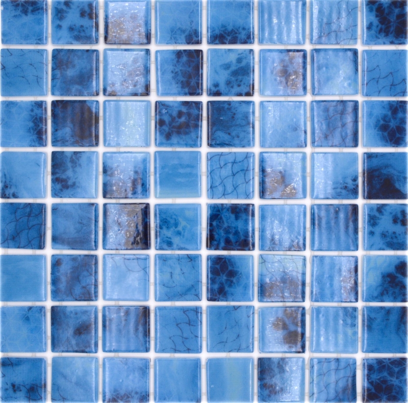 Mano modello piscina mosaico piscina mosaico vetro mosaico blu iridescente parete pavimento cucina bagno doccia MOS220-P56385_m