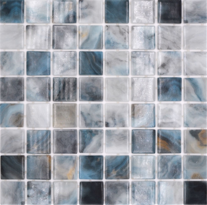 Campione a mano mosaico piscina mosaico piscina mosaico vetro grigio antracite cangiante parete pavimento cucina bagno doccia MOS220-P56386_m