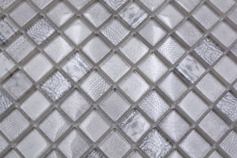 Mosaico di vetro dipinto a mano piastrelle di mosaico bianco lucido Africa parete cucina bagno doccia MOS68-WL14_m