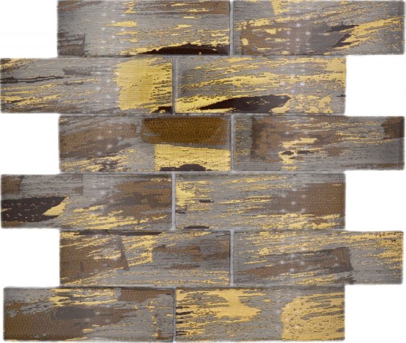 Mosaico di vetro dipinto a mano piastrelle di mosaico nero con oro lucido parete cucina bagno doccia MOS88-SW01_m