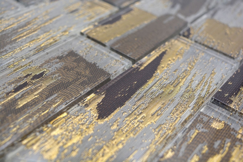Mosaico di vetro dipinto a mano piastrelle di mosaico nero con oro lucido parete cucina bagno doccia MOS88-SW01_m