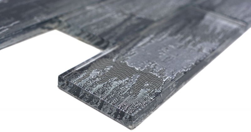 Mano modello di vetro mosaico piastrelle nero con argento lucido parete cucina bagno doccia MOS88-SW02_m