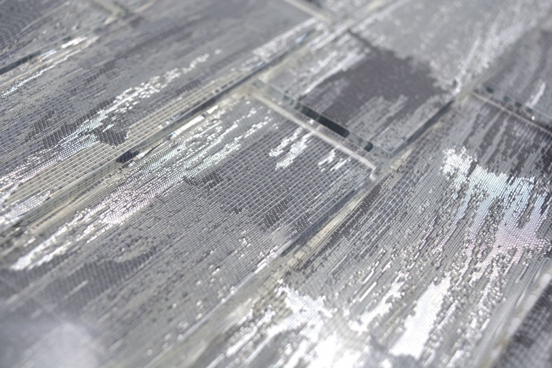 Mano modello di vetro mosaico piastrelle nero con argento lucido parete cucina bagno doccia MOS88-SW02_m