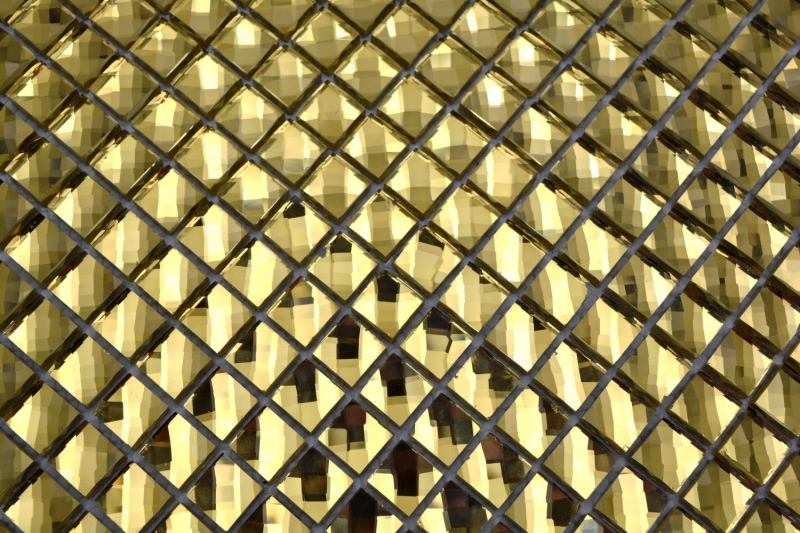 Mano modello diamante mosaico piastrelle oro lucido parete pavimento cucina bagno doccia MOS130-GO821_m