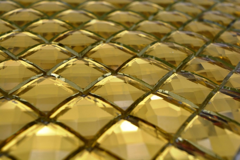 Mano modello diamante mosaico piastrelle oro lucido parete pavimento cucina bagno doccia MOS130-GO823_m