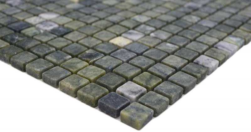 Mosaico di pietra naturale dipinto a mano in marmo verde opaco parete pavimento cucina bagno doccia MOS38-15-407_m