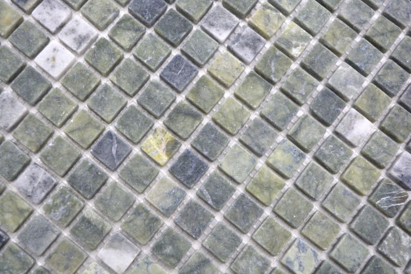 Mosaico di pietra naturale dipinto a mano in marmo verde opaco parete pavimento cucina bagno doccia MOS38-15-407_m