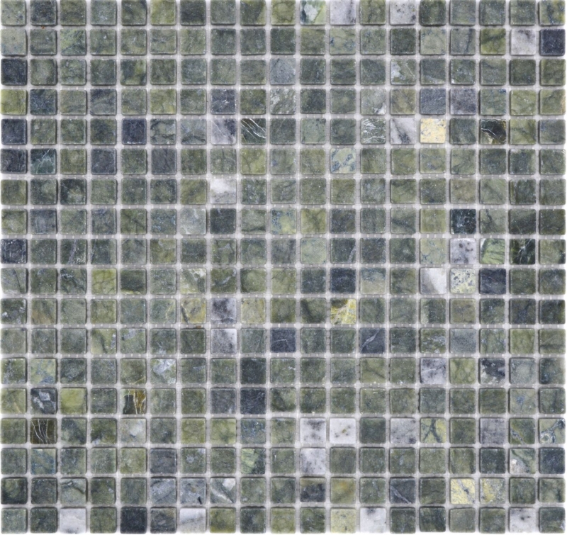 Mosaico di pietra naturale dipinto a mano in marmo verde opaco parete pavimento cucina bagno doccia MOS38-15-407_m