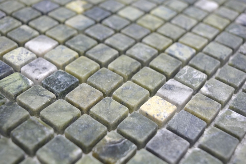 Mosaico di pietra naturale dipinto a mano in marmo verde opaco parete pavimento cucina bagno doccia MOS38-15-407_m