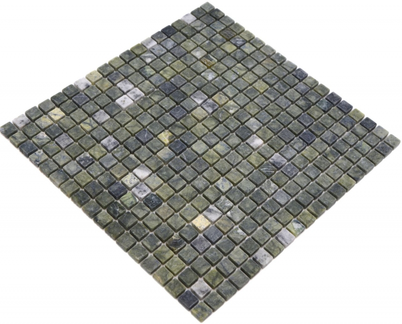 Mosaico di pietra naturale dipinto a mano in marmo verde opaco parete pavimento cucina bagno doccia MOS38-15-407_m