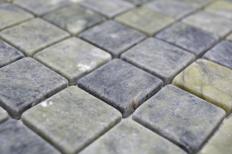 Mosaico di pietra naturale dipinto a mano in marmo verde opaco parete pavimento cucina bagno doccia MOS42-32-407_m