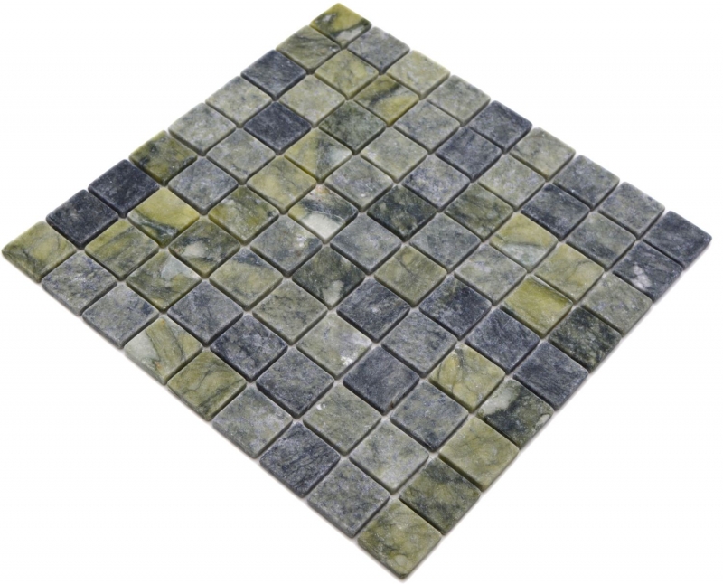 Mosaico di pietra naturale dipinto a mano in marmo verde opaco parete pavimento cucina bagno doccia MOS42-32-407_m