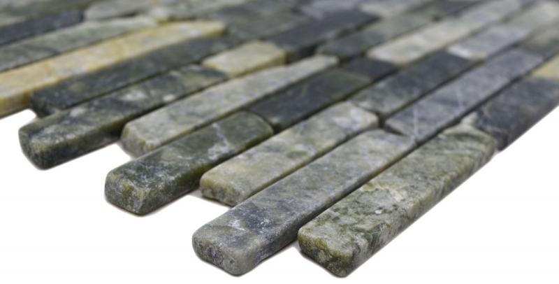 Piastrelle di pietra naturale dipinte a mano mosaico marmo verde opaco parete pavimento cucina bagno doccia MOS40-0407_m