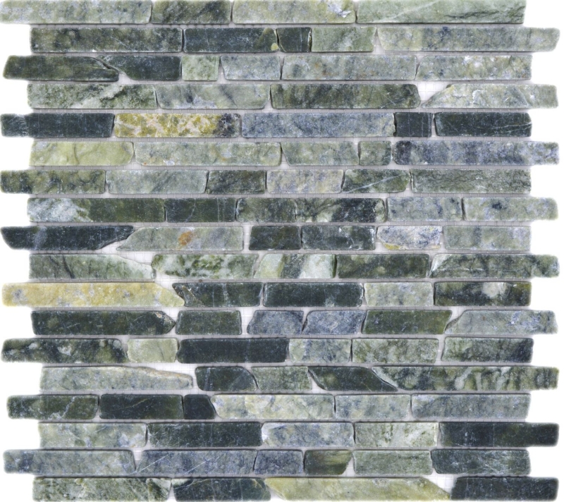 Piastrelle di pietra naturale dipinte a mano mosaico marmo verde opaco parete pavimento cucina bagno doccia MOS40-0407_m