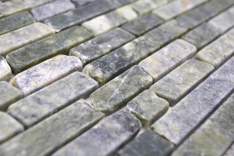 Piastrelle di pietra naturale dipinte a mano mosaico marmo verde opaco parete pavimento cucina bagno doccia MOS40-0407_m