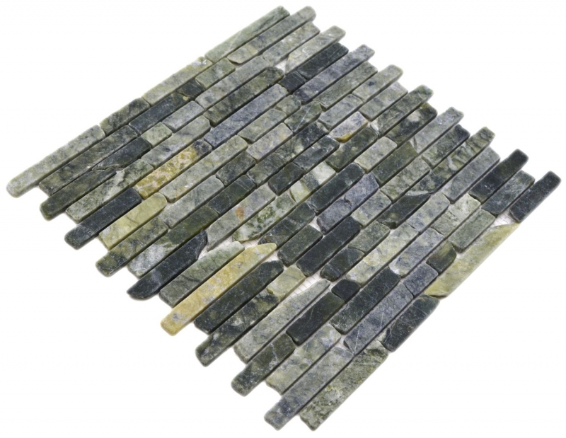 Piastrelle di pietra naturale dipinte a mano mosaico marmo verde opaco parete pavimento cucina bagno doccia MOS40-0407_m