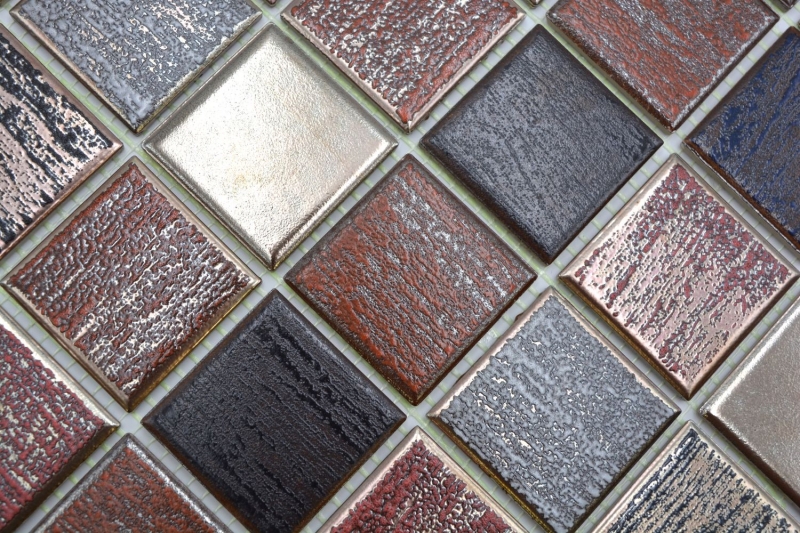 Motivo a mano in ceramica mosaico ceramico multicolore opaco parete cucina bagno doccia MOS24-1235_m