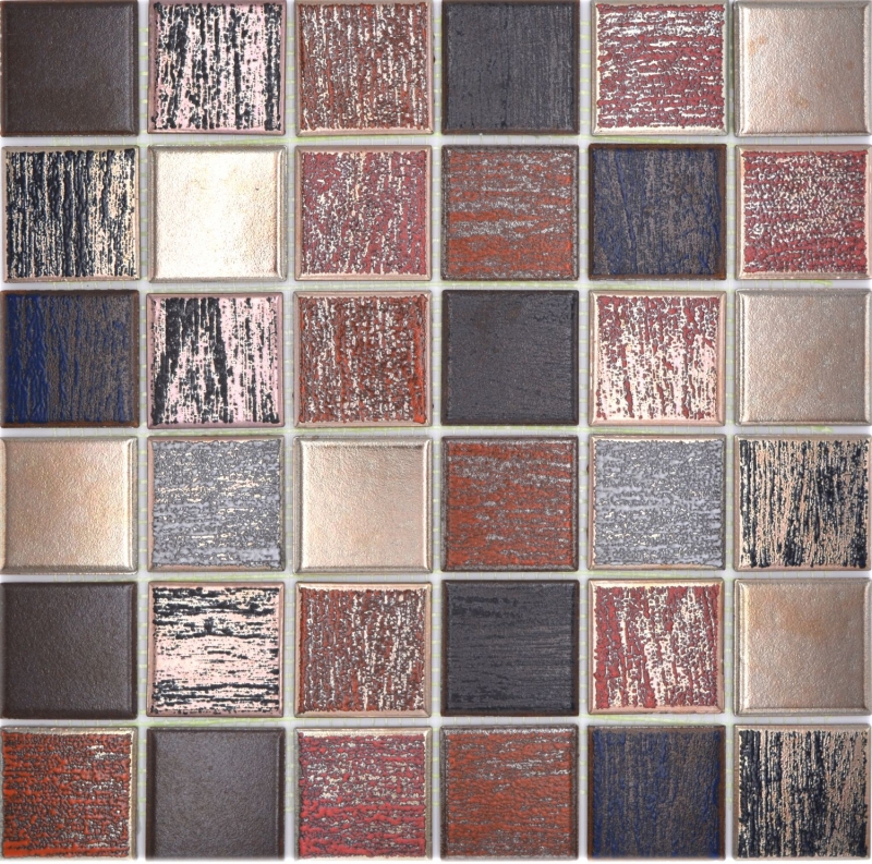 Motivo a mano in ceramica mosaico ceramico multicolore opaco parete cucina bagno doccia MOS24-1235_m