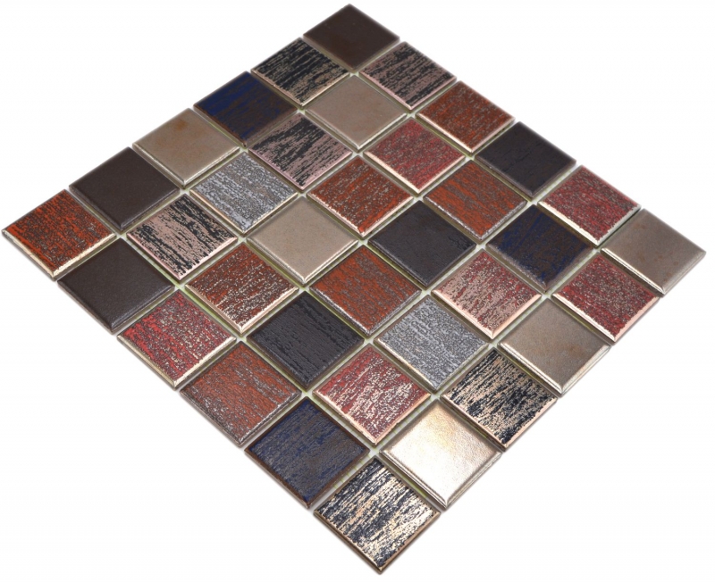 Motivo a mano in ceramica mosaico ceramico multicolore opaco parete cucina bagno doccia MOS24-1235_m