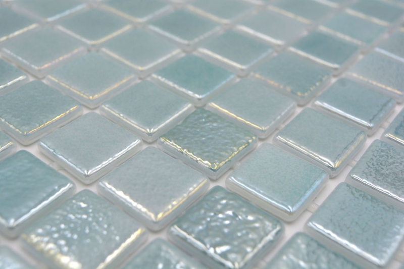 Campione a mano piscina mosaico piscina mosaico vetro mosaico verde pastello iridescente multicolore lucido parete pavimento cucina bagno doccia MOS220-P55253_m