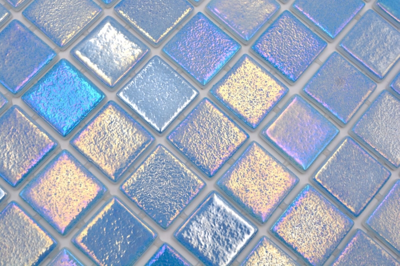 Mano modello piscina mosaico piscina mosaico vetro mosaico azzurro iridescente multicolore lucido parete pavimento cucina bagno doccia MOS220-P55381_m
