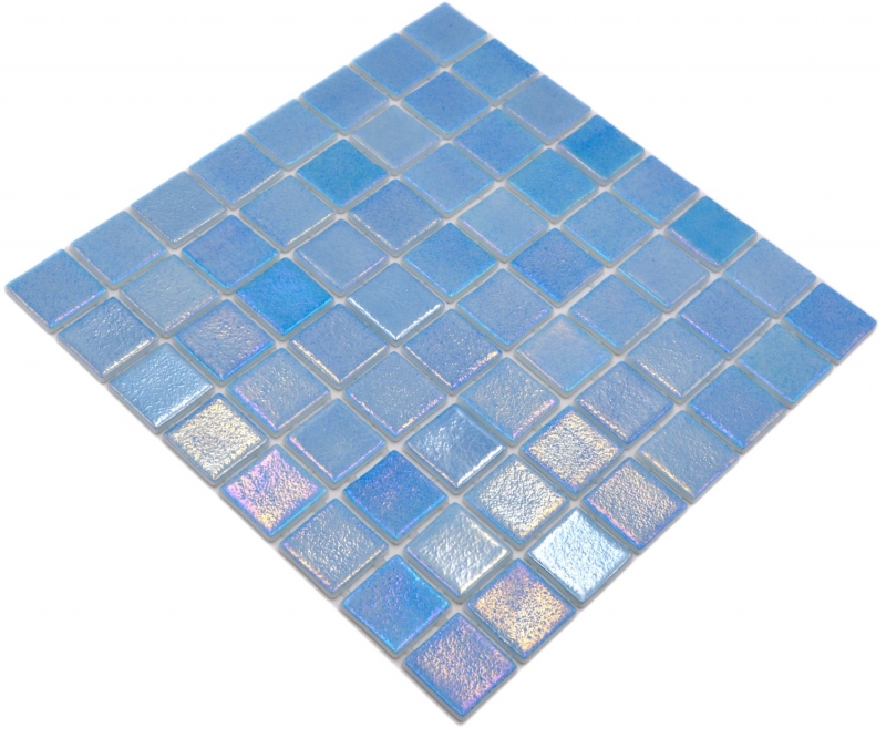 Mano modello piscina mosaico piscina mosaico vetro mosaico azzurro iridescente multicolore lucido parete pavimento cucina bagno doccia MOS220-P55381_m
