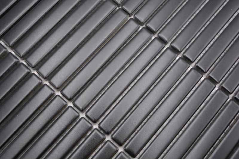 Mosaico ceramico dipinto a mano tessere di mosaico nero opaco parete cucina bagno doccia MOS24-CG01_m