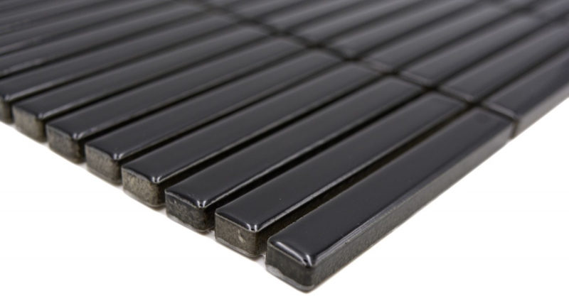 Mosaico ceramico dipinto a mano tessere di mosaico nero lucido parete cucina bagno doccia MOS24-CG21_m