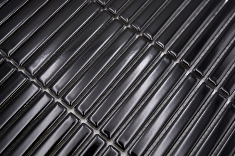 Mosaico ceramico dipinto a mano tessere di mosaico nero lucido parete cucina bagno doccia MOS24-CG21_m