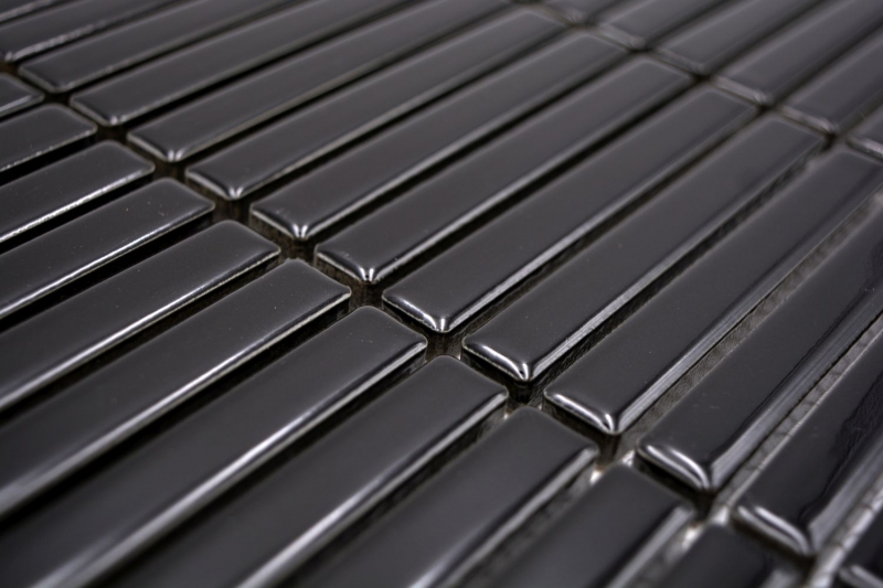 Mosaico ceramico dipinto a mano tessere di mosaico nero lucido parete cucina bagno doccia MOS24-CG21_m