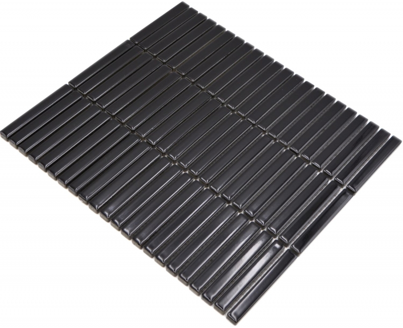 Mosaico ceramico dipinto a mano tessere di mosaico nero lucido parete cucina bagno doccia MOS24-CG21_m