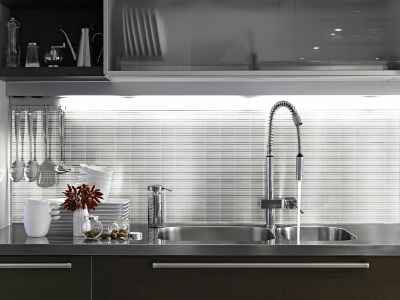 Mosaico ceramico dipinto a mano tessere di mosaico bianco antico lucido parete cucina bagno doccia MOS24-CG31_m