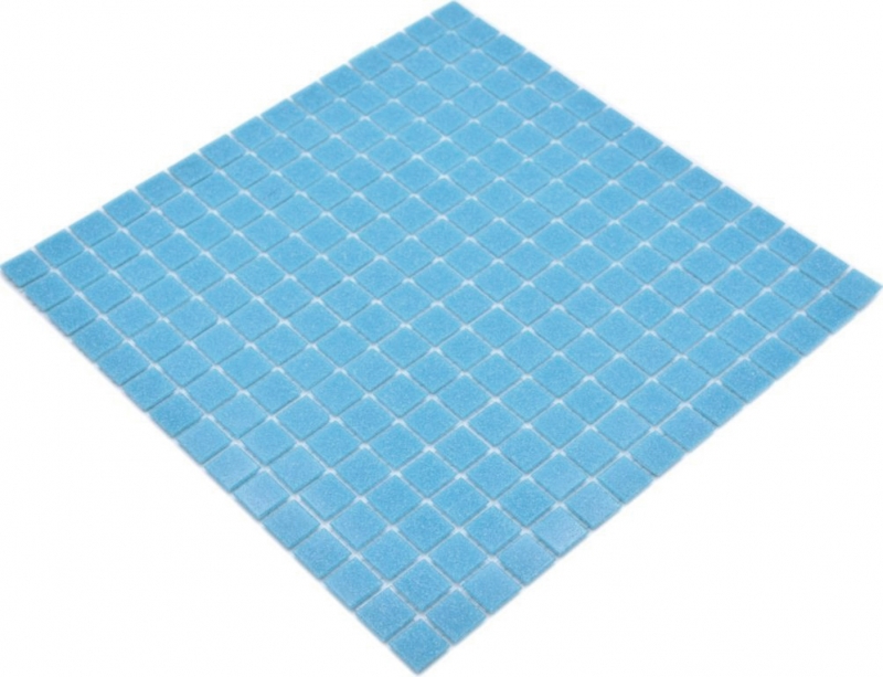 Piastrella di vetro a mosaico blu medio per piscina - 200-A13