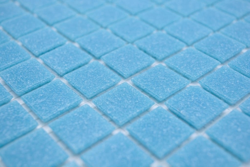 Piastrella di vetro a mosaico blu medio per piscina - 200-A13