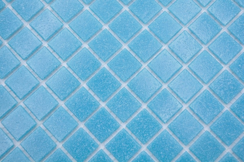 Piastrella di vetro a mosaico blu medio per piscina - 200-A13