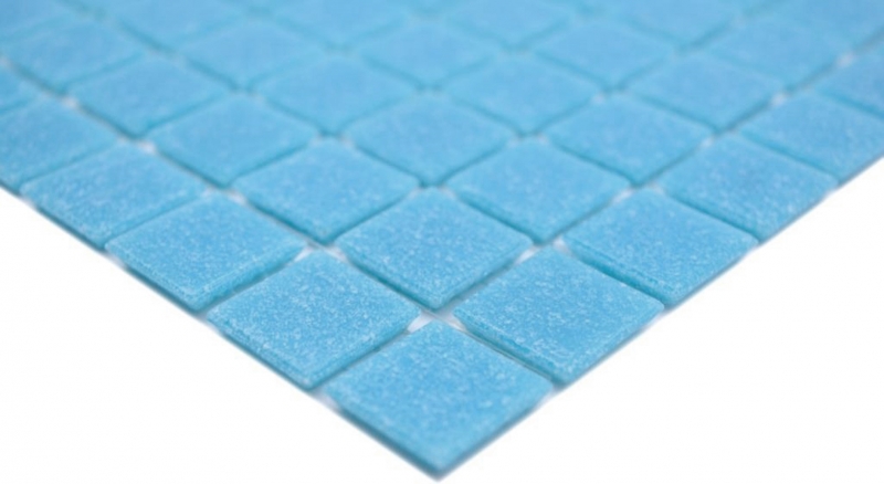 Piastrella di vetro a mosaico blu medio per piscina - 200-A13