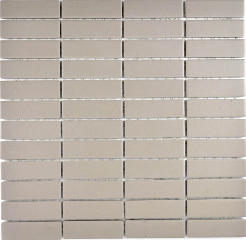 Piastrella di mosaico in ceramica tondini grigio chiaro non smaltato MOS24-1202_f
